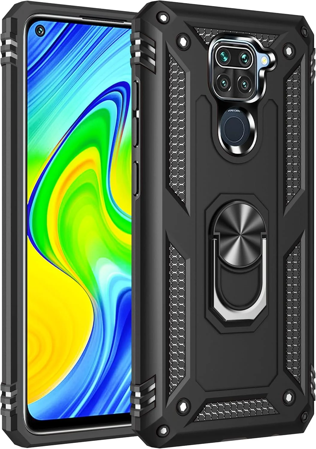 کاور سیلیکونی نرم با حلقه چرخان 360 درجه و صفحه فلزی برای هولدر مغناطیسی خودرو مناسب برای گوشی شیائومی ردمی نوت 9 کاور سیلیکونی نرم با حلقه چرخان 360 درجه و صفحه فلزی برای هولدر مغناطیسی خودرو مناسب برای گوشی شیائومی ردمی نوت 9