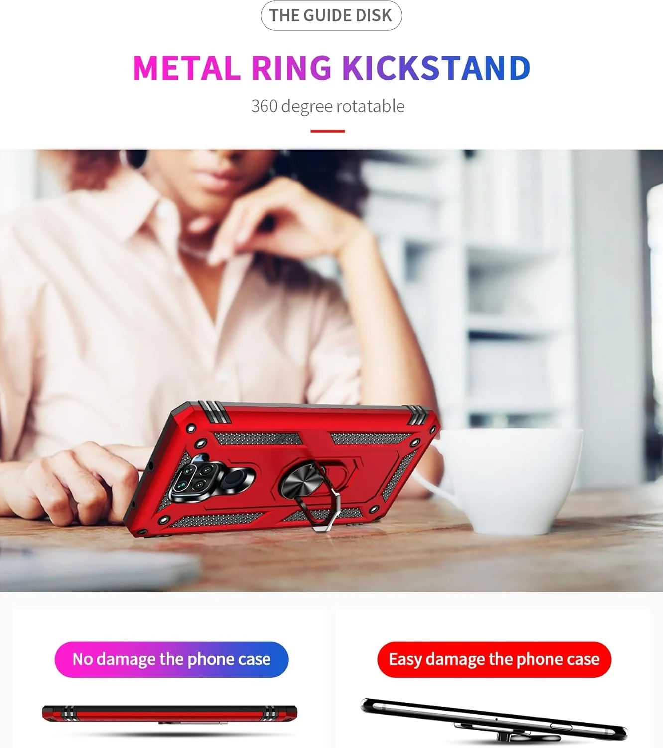 کاور سیلیکونی نرم با حلقه چرخان 360 درجه و صفحه فلزی برای هولدر مغناطیسی خودرو مناسب برای گوشی شیائومی ردمی نوت 9 کاور سیلیکونی نرم با حلقه چرخان 360 درجه و صفحه فلزی برای هولدر مغناطیسی خودرو مناسب برای گوشی شیائومی ردمی نوت 9