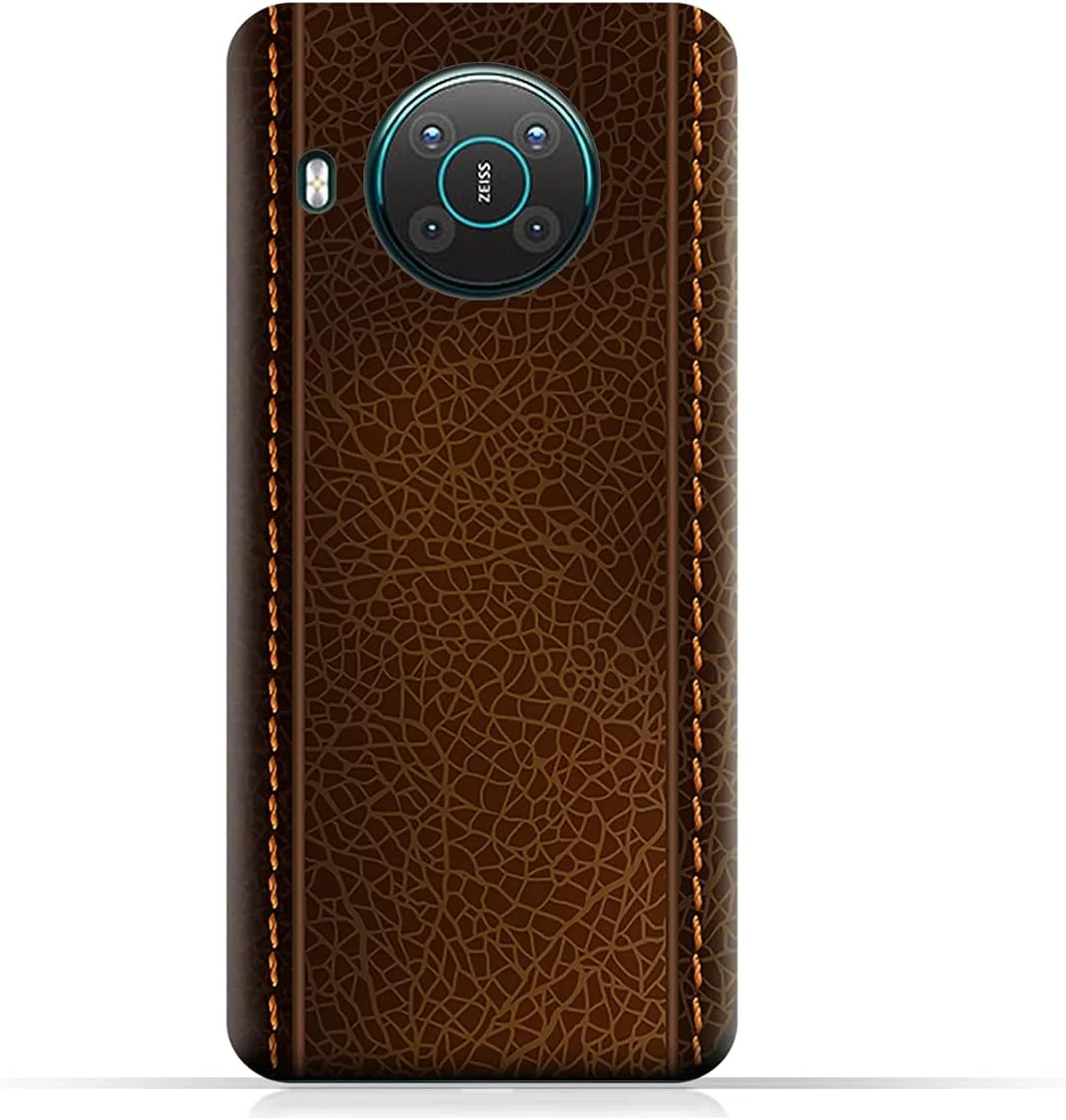 کاور محافظ گوشی موبایل نوکیا X10 مدل TPU طرح چرم قهوه ای AMC Design
