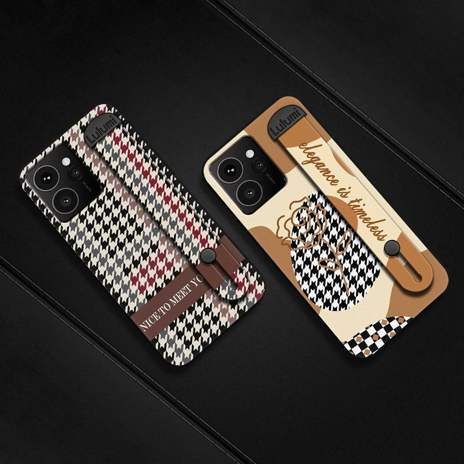 قاب گوشی سازگار با نوکیا HMD Skyline، دارای بند مچی نگهدارنده گوشی، ضد گرد و غبار، سیلیکونی نرم با طراحی هندسی