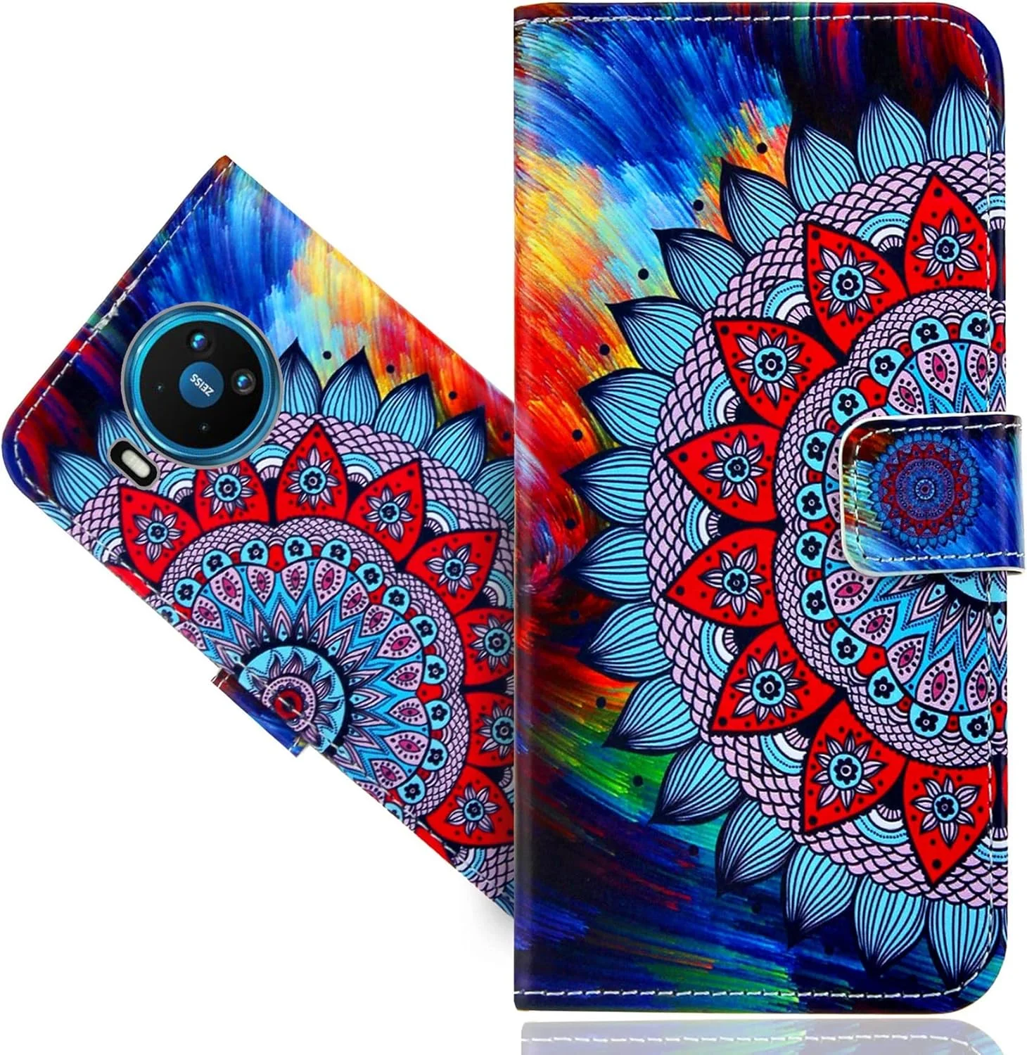 کیف چرمی برای نوکیا 8.3 5G، کیف پول ضد ضربه با درپوش چرمی، دارای جای کارت مغناطیسی و پایه نگهدارنده