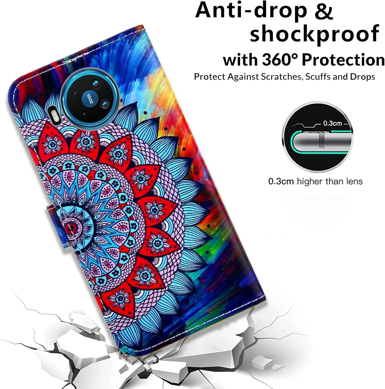 کیف چرمی برای نوکیا 8.3 5G، کیف پول ضد ضربه با درپوش چرمی، دارای جای کارت مغناطیسی و پایه نگهدارنده