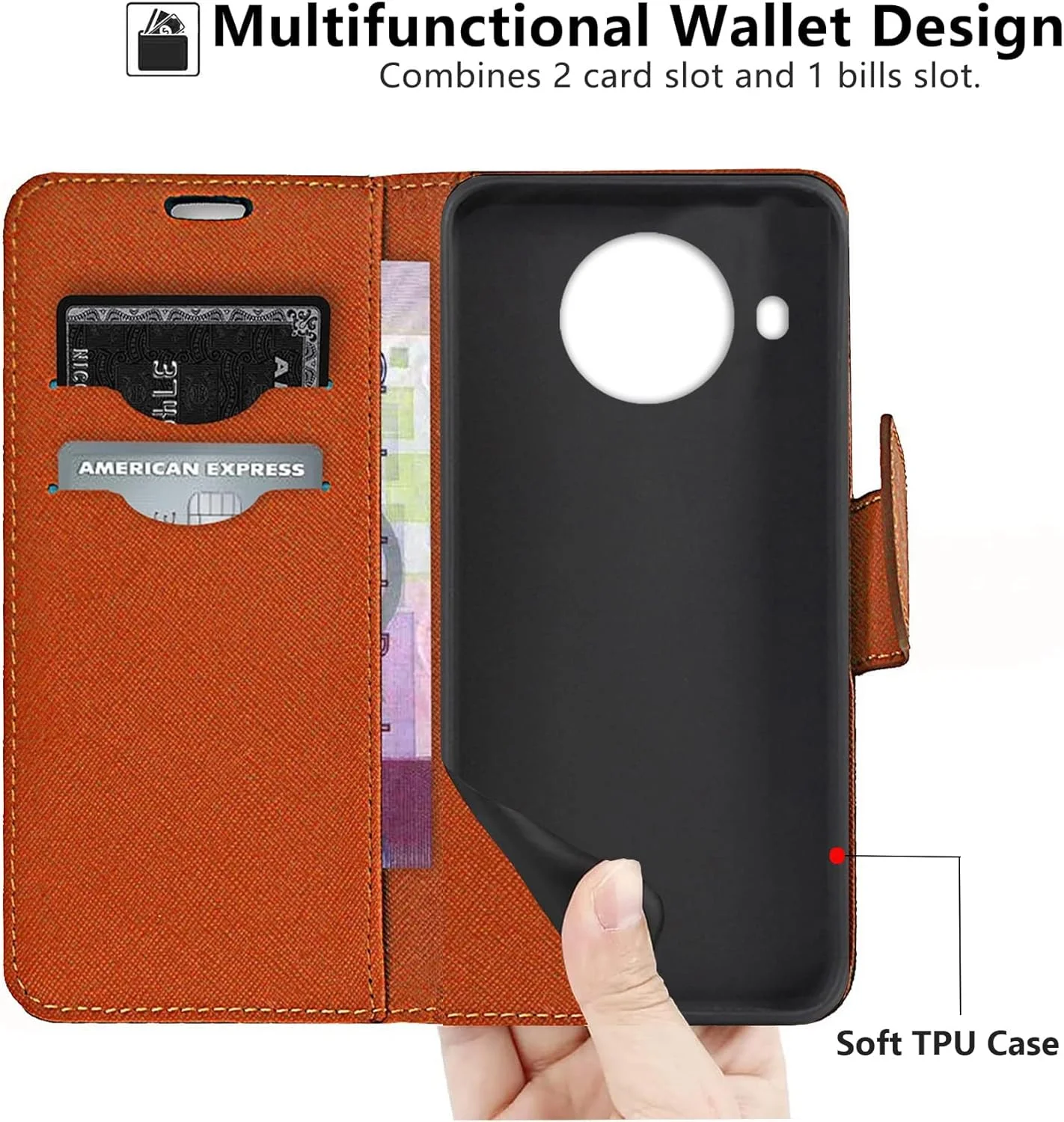 کیف چرمی برای نوکیا X10 / X20، کیف پول تاشو چرمی با جای کارت مغناطیسی و پایه نگهدارنده کیف چرمی برای نوکیا X10 / X20، کیف پول تاشو چرمی با جای کارت مغناطیسی و پایه نگهدارنده