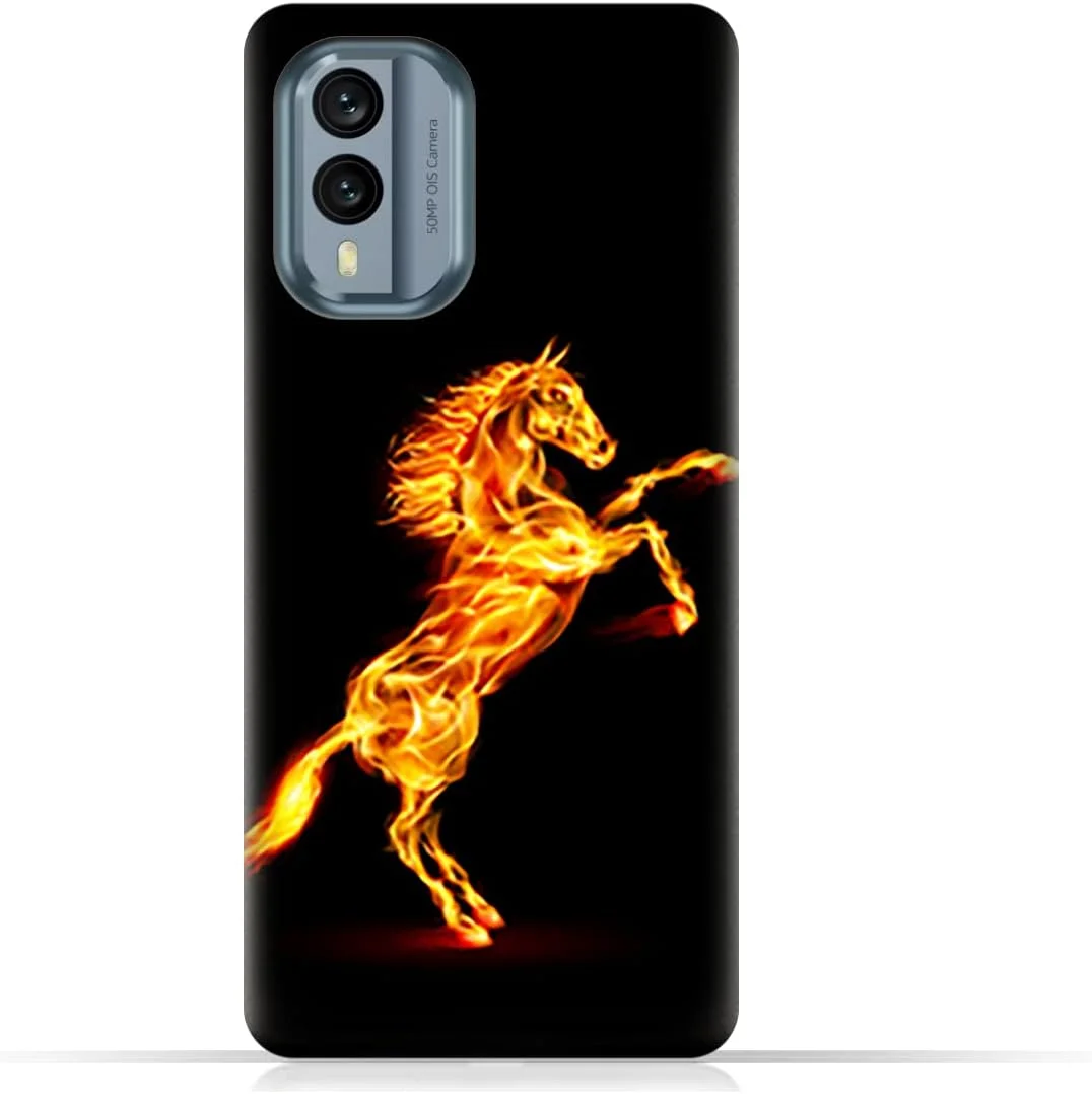 کاور محافظ گوشی موبایل نوکیا X30 طرح اسب و آتش AMC Design