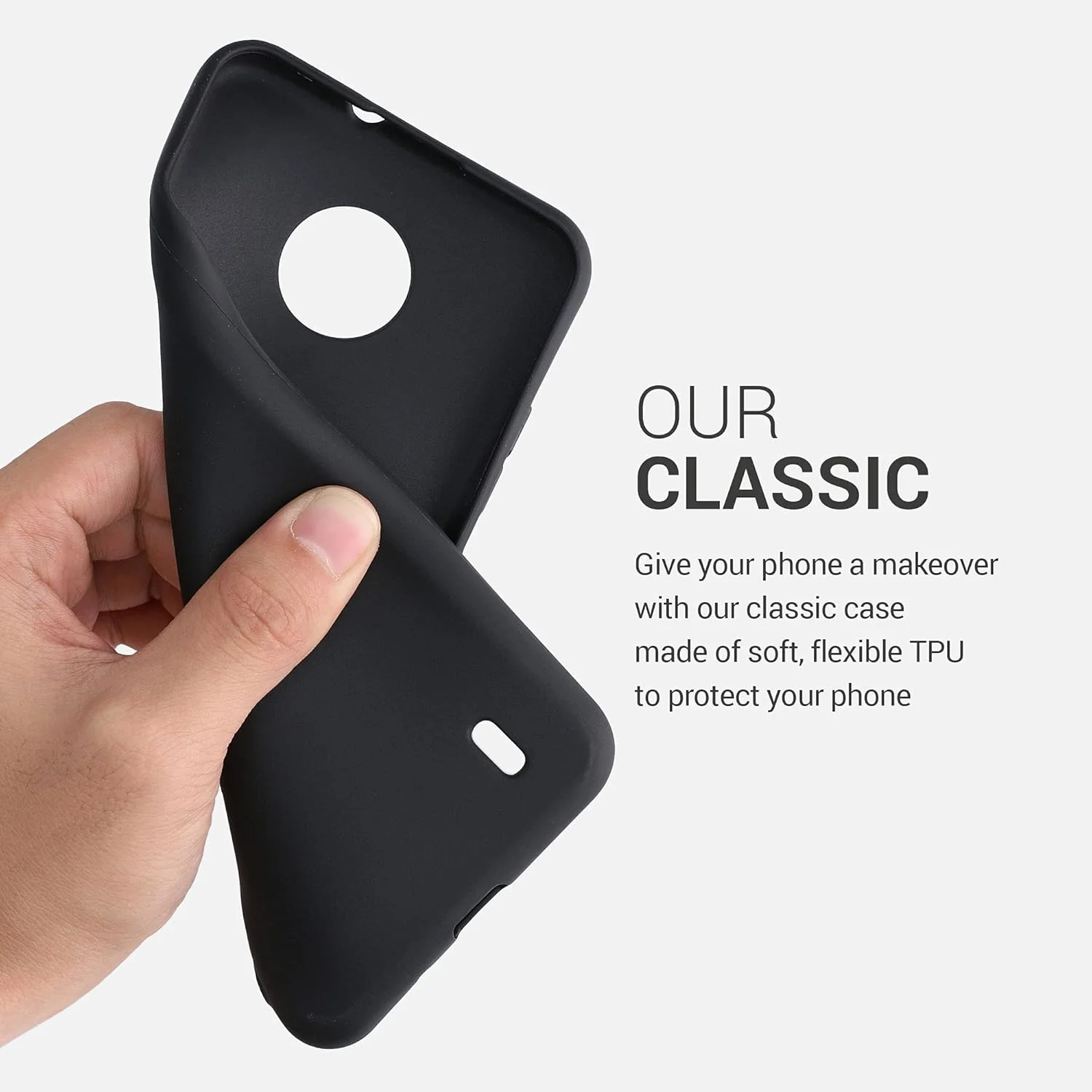 قاب محافظ گوشی نوکیا C10 / نوکیا C20، مشکی، باریک، ساخته شده از TPU نرم، انعطاف پذیر، سیلیکونی، مات، مشکی، مخصوص نوکیا C10 / C20 از Emodil