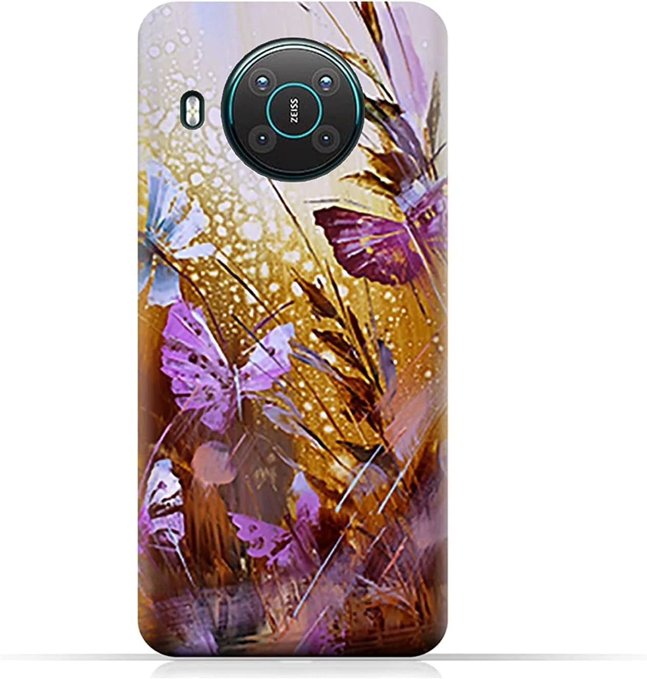 قاب محافظ گوشی موبایل نوکیا X20 ای ام سی دیزاین مدل TPU با طرح پروانه و نقاشی رنگ روغن