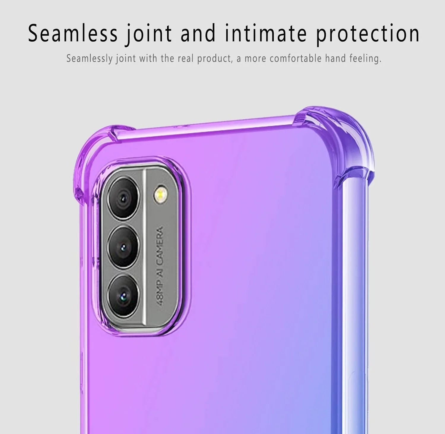 قاب گوشی Topme برای نوکیا G42 5G (6.56 اینچ)، کاور گوشی سیلیکونی TPU نرم با رنگ گرادیان شفاف - صورتی بنفش