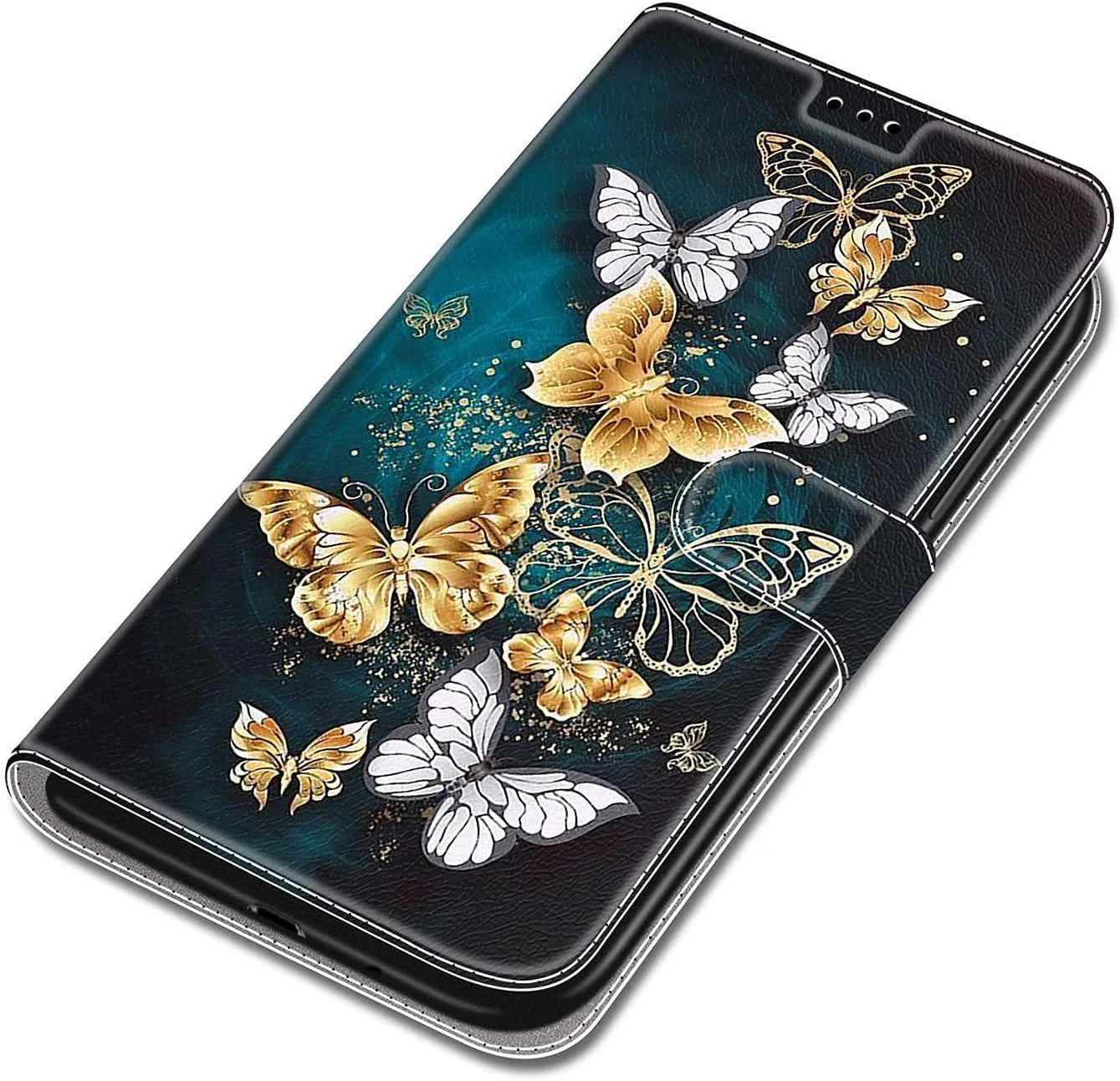 کاور چرمی پریمیوم تاشو با عملکرد استند و جای کارت، سازگار با نوکیا C12 / نوکیا C12 پلاس / نوکیا C12 پرو