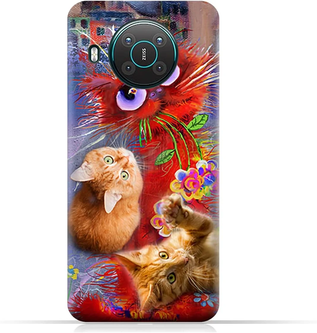کاور محافظ گوشی نوکیا X20 با طرح گربه های بامزه