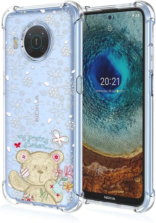 کاور گوشی موبایل SEAHAI برای نوکیا X10 / نوکیا X20، طرح های رنگارنگ زیبا، باریک، ضد ضربه، TPU شفاف، کاور سیلیکونی نرم رنگی - حمل آسان