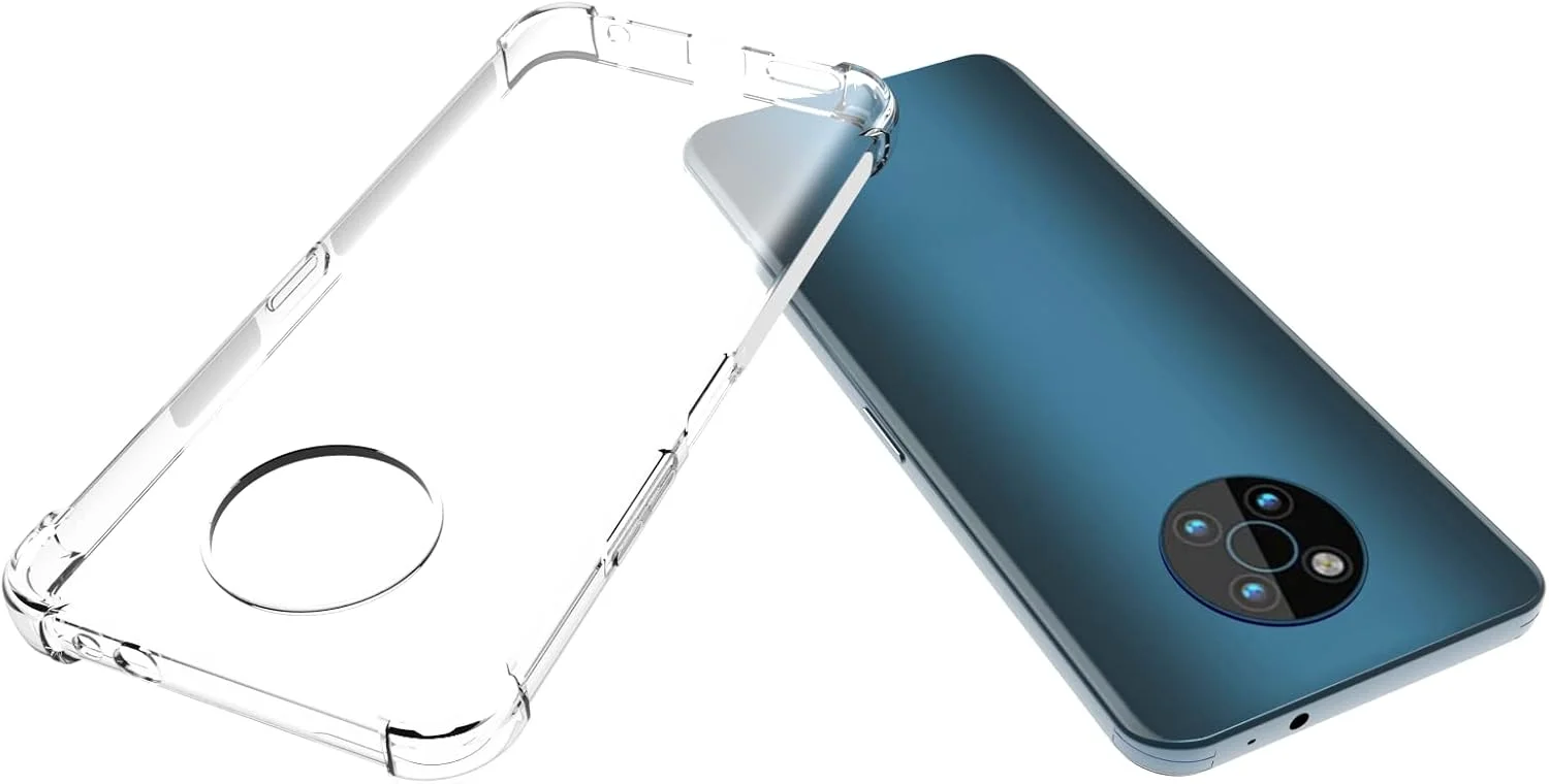 کاور شفاف ژله‌ای USTIYA با محافظ لنز و ضربه‌گیر چهار گوشه مناسب برای گوشی نوکیا G50 5G