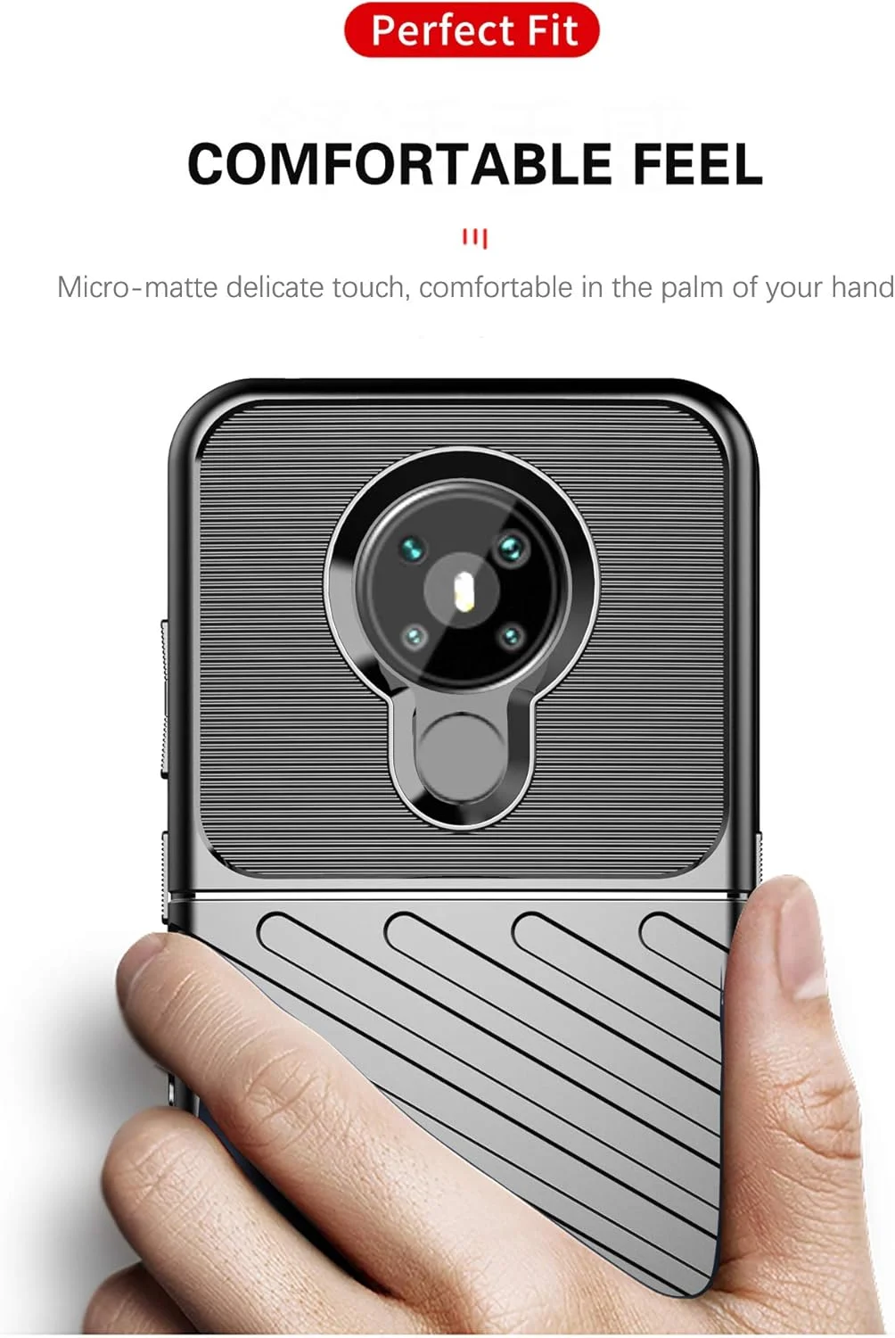 کاور گوشی موبایل آسویش برای نوکیا 5.3 به همراه محافظ صفحه نمایش شیشه ای و لوازم جانبی موبایل، باریک، نرم، سیلیکونی، محافظ هیبریدی نوکیا 5.3، مناسب بانوان و آقایان - مشکی