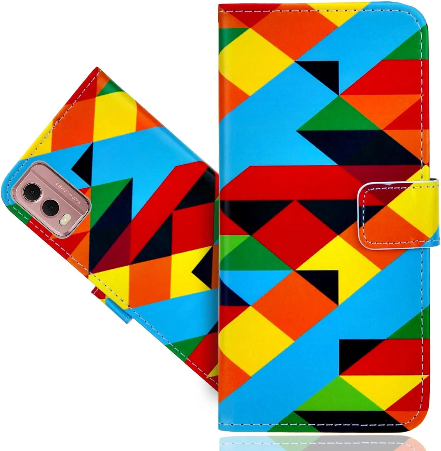 کیف چرمی SHIYENA برای نوکیا C32، کیف پول ضد ضربه با قابلیت تاشو، دارای جای کارت مغناطیسی و پایه نگهدارنده