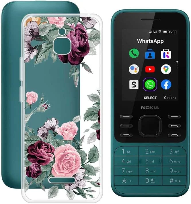 قاب گوشی موبایل HGJTF برای نوکیا 6300 4G (2.4 اینچ)، بامپر سیلیکونی نرم و باریک ضد ضربه، کاور پشتی شفاف [فوق العاده نازک] [ضد زردی] برای نوکیا 6300 4G - گلرنگ