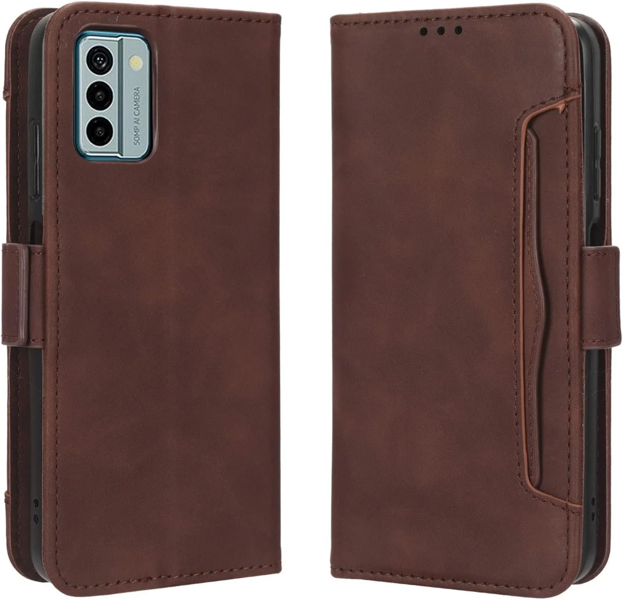 کاور سازگار با نوکیا G22 4G، سازگار با نوکیا G22 4G [دارای دو جای کارت][پایه تاشو][قاب گوشی][قفل مغناطیسی] کیف پول قهوه ای