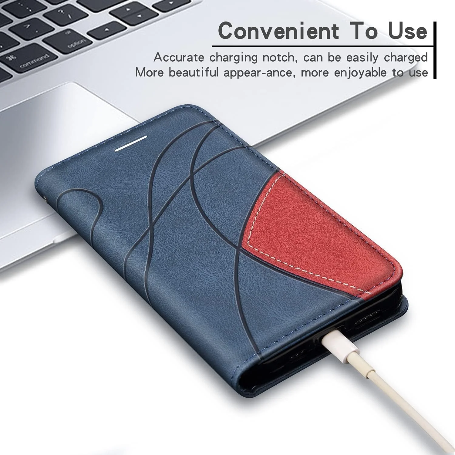 کاور محافظ XINNI برای گوشی نوکیا C12، کیف کتابی محافظ گوشی موبایل با طراحی کلاسیک، ضد ضربه، ساخته شده از چرم PU و TPU، دارای قفل آهنربایی، آبی