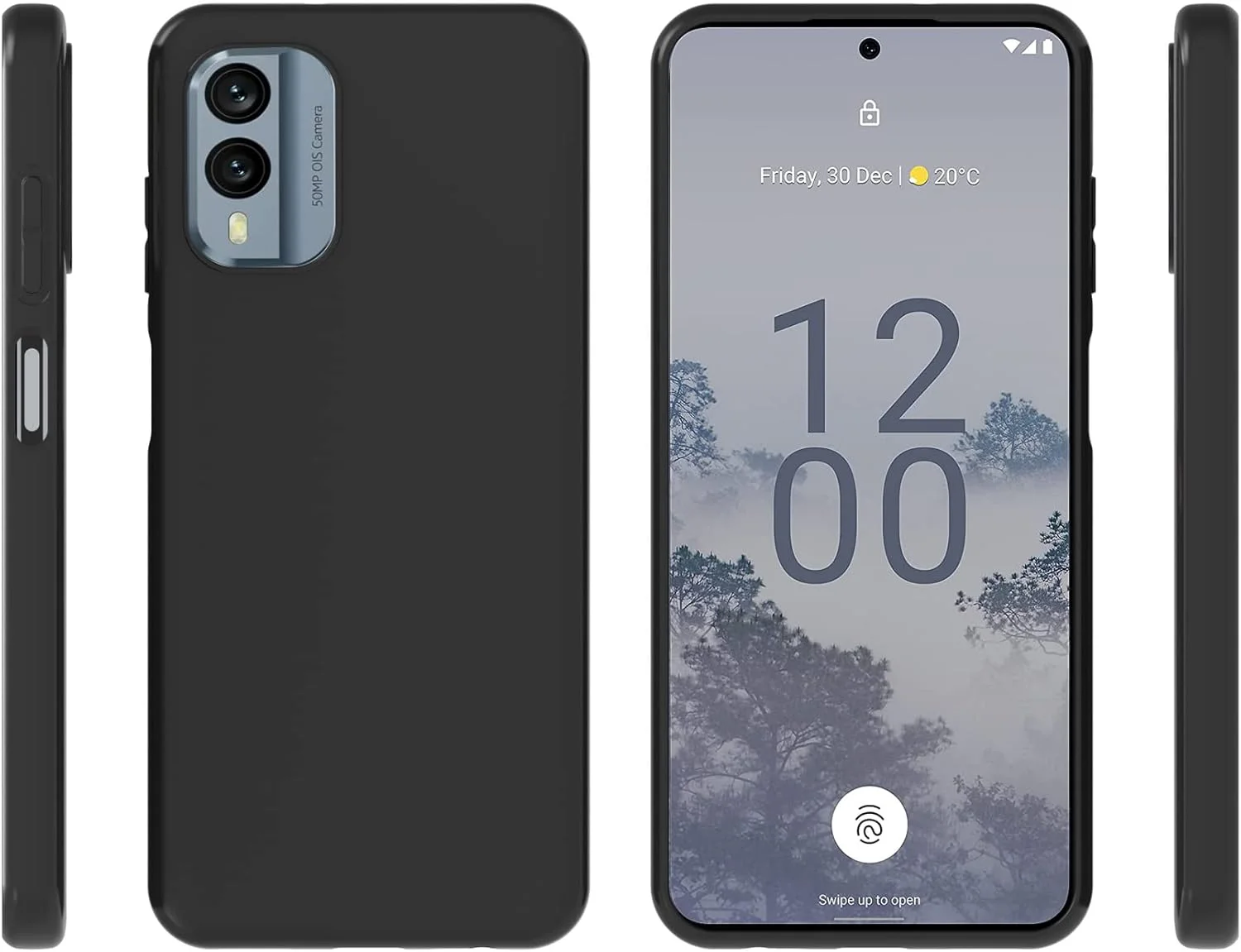 کاور محافظ گوشی ZMONE برای نوکیا X30 5G به همراه محافظ صفحه نمایش شیشه ای حرارت دیده [2 عدد]، باریک، نرم، انعطاف پذیر، TPU، فوق العاده نازک، پوشش مات محافظ - مشکی