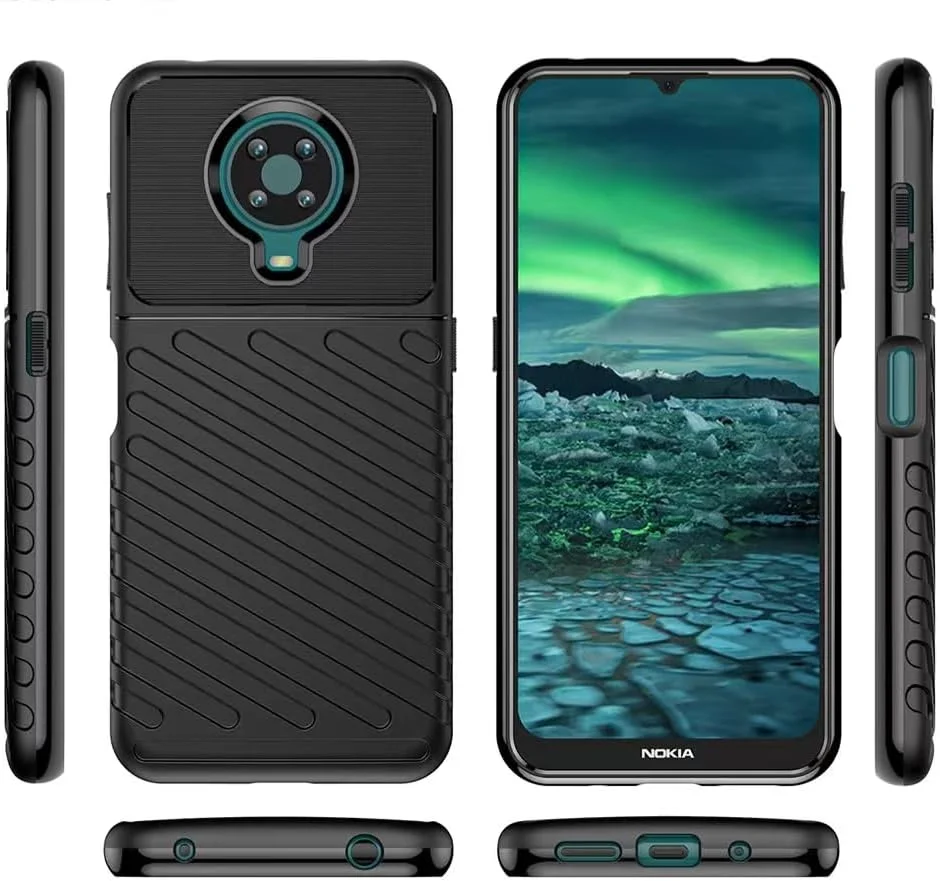 قاب گوشی HTXWXJC برای نوکیا G20، قاب نوکیا G10، قاب نوکیا 6.3، کاور ضد ضربه TPU، محافظ ضد خش، کاور با درجه نظامی برای نوکیا G10 نوکیا G20 مشکی