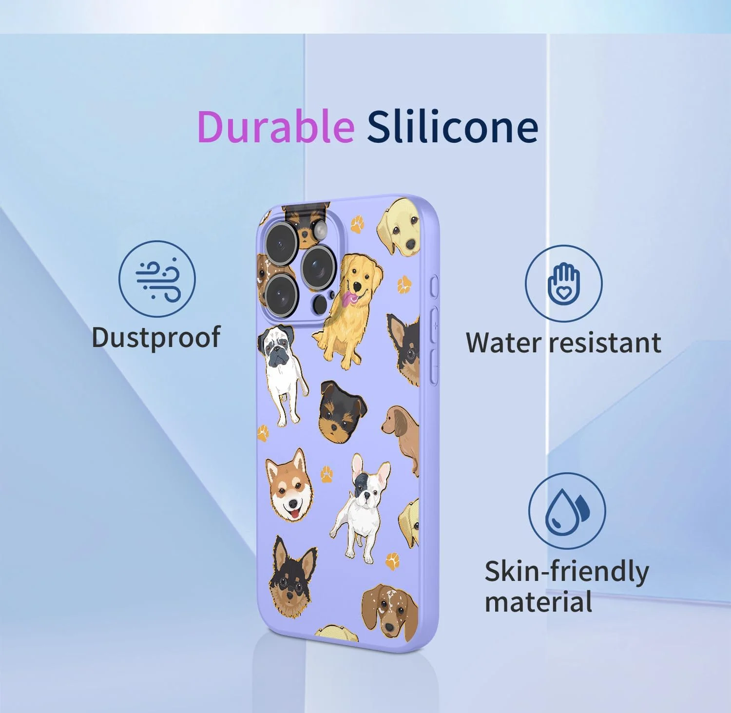 قاب گوشی برای نوکیا C12، قاب نوکیا C12 Pro طرح سگ بامزه، محافظ باریک TPU نرم ضربه گیر گوشی برای نوکیا C12 - طرح سگ بنفش