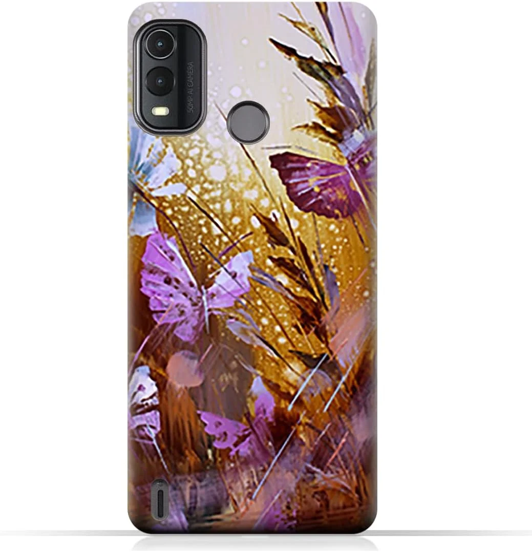 کاور محافظ گوشی موبایل AMC Design TPU سازگار با مدل نوکیا G11 پلاس با طرح پروانه های نقاشی رنگ روغن
