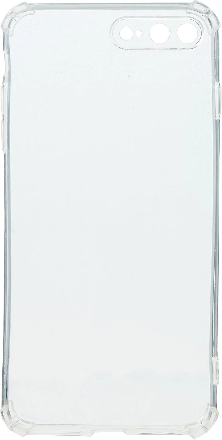 قاب محافظ شفاف گوشی آیفون 7 پلاس و 8 پلاس، کاور کریستالی شفاف با [جذب شوک]، دارای صفحه پشتی پلاستیکی سخت و بامپر ژله‌ای TPU نرم (شفاف)