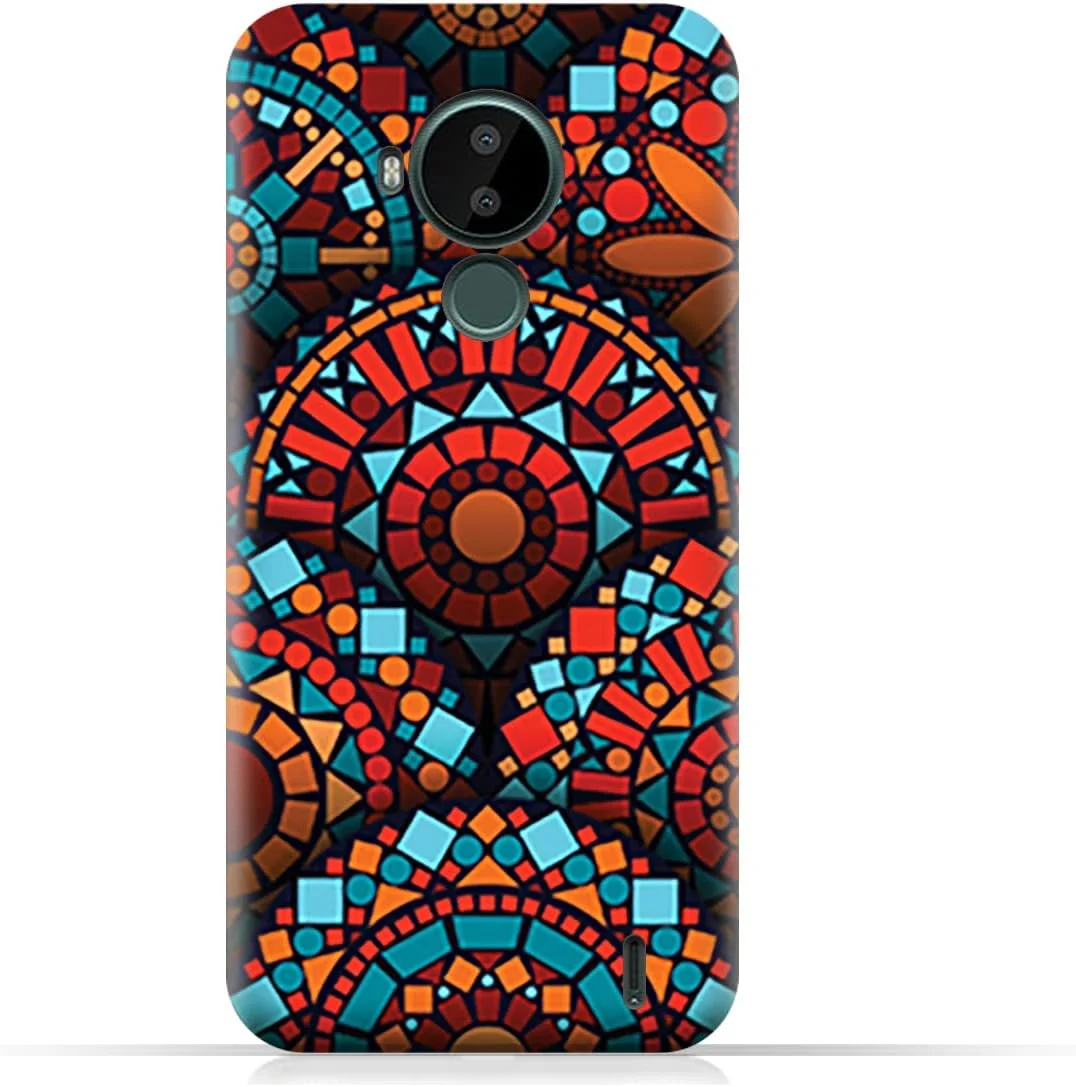 کاور محافظ گوشی موبایل نوکیا C30 طرح ماندالاهای هندسی از جنس TPU برند AMC Design