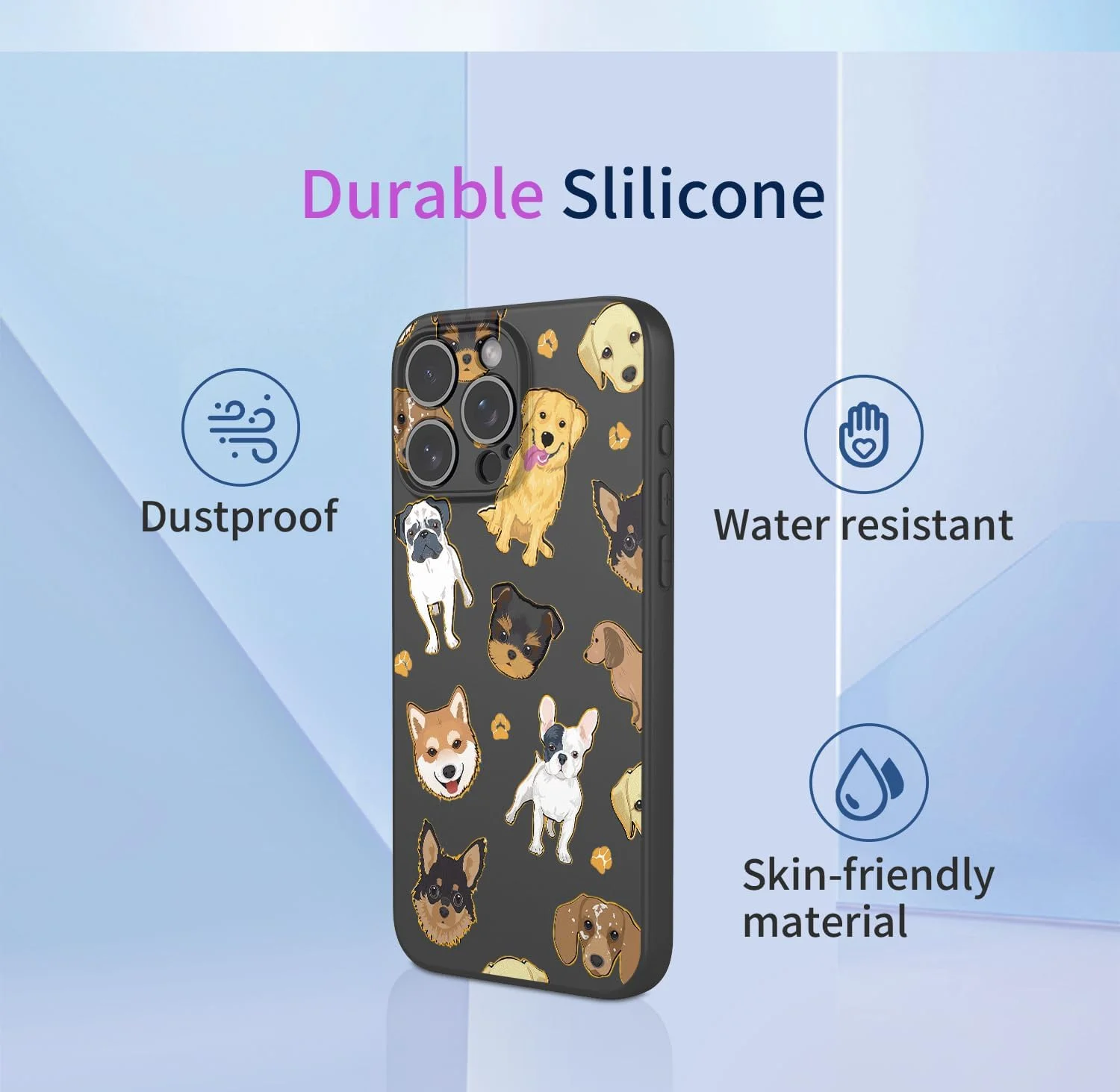 قاب گوشی برای نوکیا C110، قاب ضربه گیر TPU نرم و انعطاف پذیر با طرح سگ، کاور گوشی نوکیا C110 طرح سگ مشکی