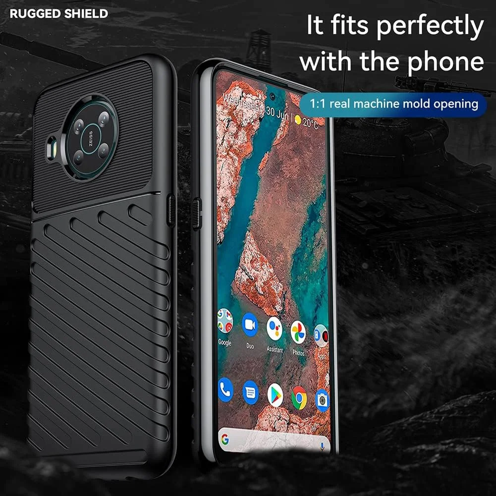 قاب گوشی برای نوکیا X20، TA-1341، TA-1344 و نوکیا X10، محافظ ضد ضربه و مقاوم با پوشش پشتی TPU نرم برای نوکیا X20 - مشکی