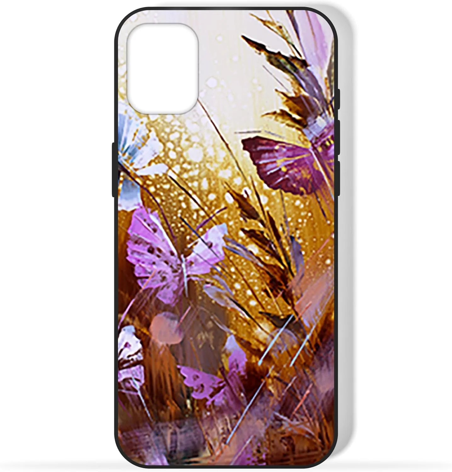 کاور محافظ پشتی گوشی موبایل TPU سازگار با مدل نوکیا C12 Pro با طرح پروانه و نقاشی رنگ روغن