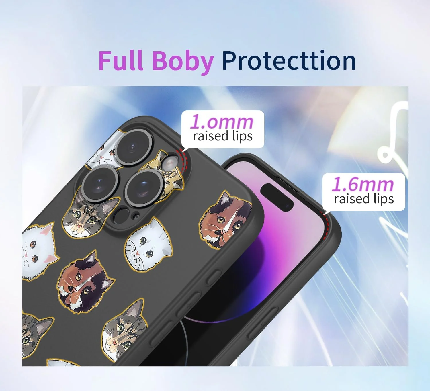 قاب گوشی برای نوکیا C12، قاب نوکیا C12 Pro طرح گربه زیبا، محافظ باریک TPU نرم، کاور گوشی برای نوکیا C12 گربه سیاه