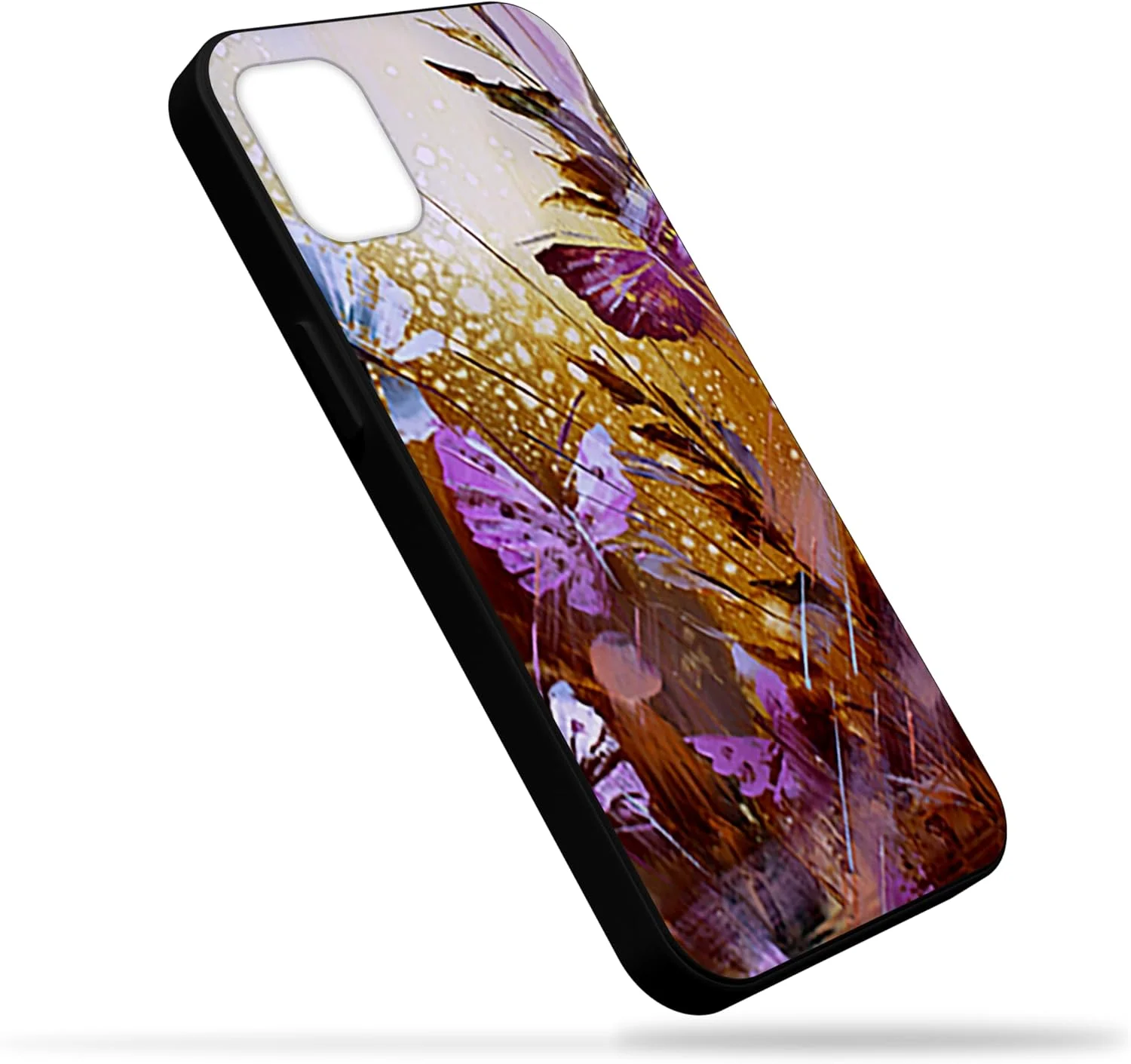 کاور محافظ پشتی گوشی موبایل TPU سازگار با مدل نوکیا C12 Pro با طرح پروانه و نقاشی رنگ روغن