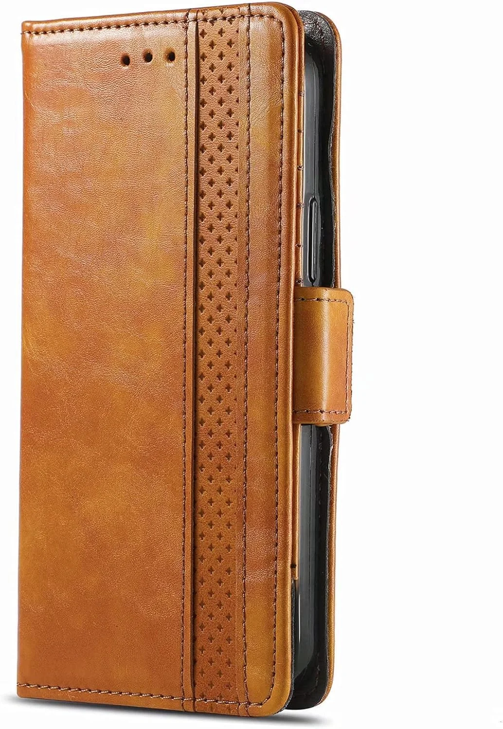 کاور گوشی نوکیا G42، دارای جای کارت، پایه نگهدارنده، TPU + چرم PU، کاور محافظ تاشو برای نوکیا G42 (خاکی)