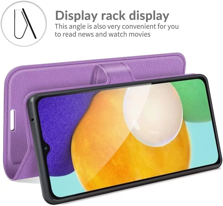 کاور گوشی RanTuo برای نوکیا G42، دارای جای کارت، پایه نگهدارنده، TPU + چرم PU، کاور تاشو برای نوکیا G42 (بنفش)