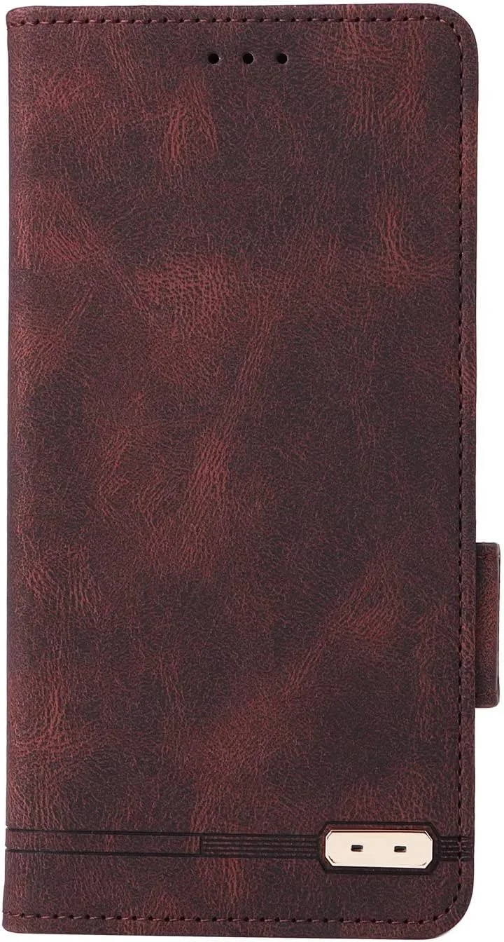 کاور گوشی RanTuo برای نوکیا XR30، دارای جای کارت، پایه نگهدارنده، TPU + چرم PU، کاور محافظ تاشو برای نوکیا XR30 (قهوه ای)