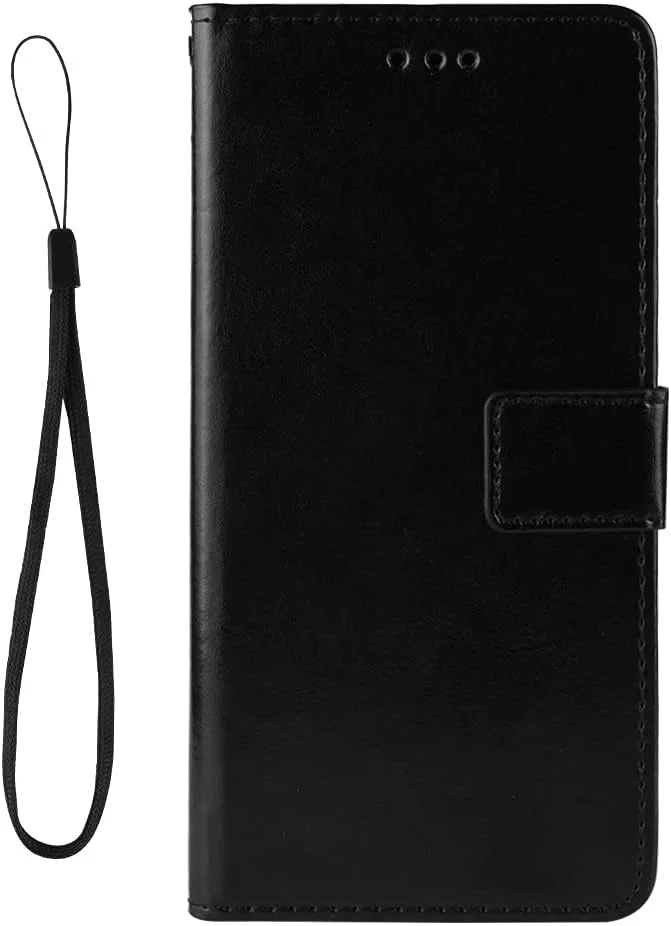 کاور گوشی نوکیا C42، دارای جای کارت، پایه نگهدارنده، TPU + چرم PU، کاور محافظ تاشو برای نوکیا C42. (مشکی)