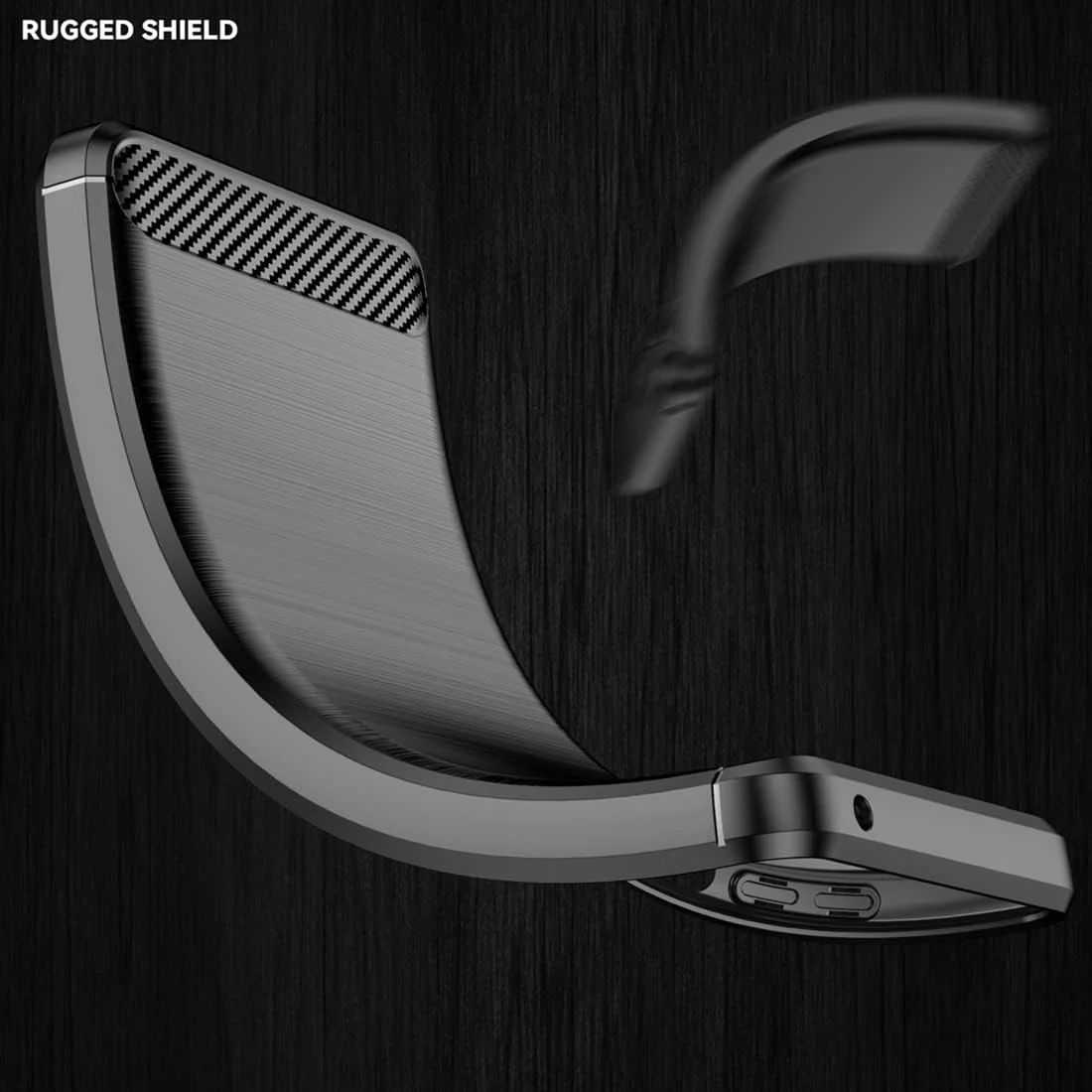 قاب گوشی برای نوکیا 2.4 مدل TA-1277، کاور فیبر کربنی ضد ضربه و ضد خش با روکش پشتی نرم TPU برای نوکیا 2.4 (مشکی)