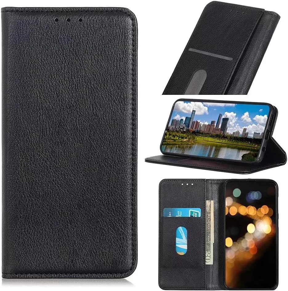 کاور گوشی RanTuo برای نوکیا XR21، دارای جای کارت، پایه نگهدارنده، TPU + چرم PU، کاور تاشو برای نوکیا XR21. (مشکی)