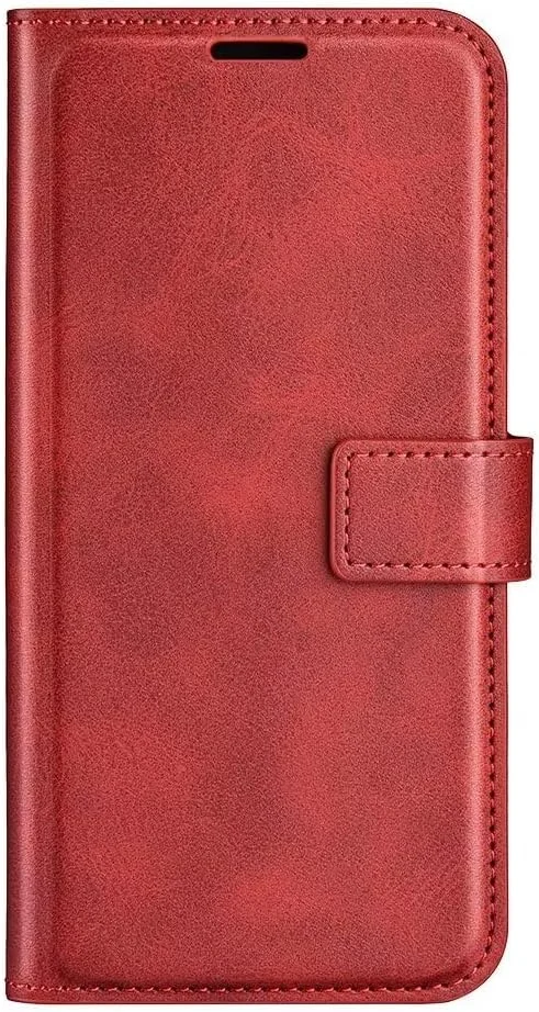 کاور گوشی ران تو مناسب برای نوکیا C210، دارای جای کارت، پایه نگهدارنده، TPU + چرم PU، کاور محافظ تاشو برای نوکیا C210. (قرمز)