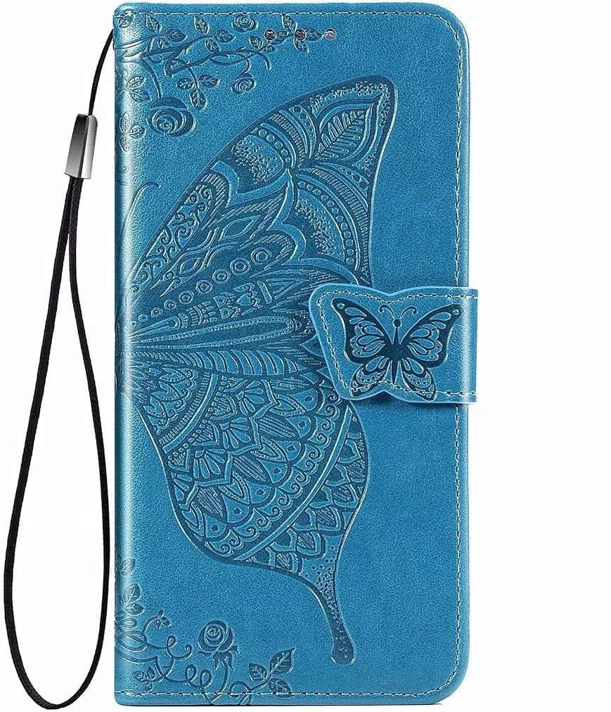 کاور گوشی نوکیا C300، دارای جای کارت، پایه نگهدارنده، TPU + چرم PU، کاور محافظ تاشو برای نوکیا C300 (آبی)