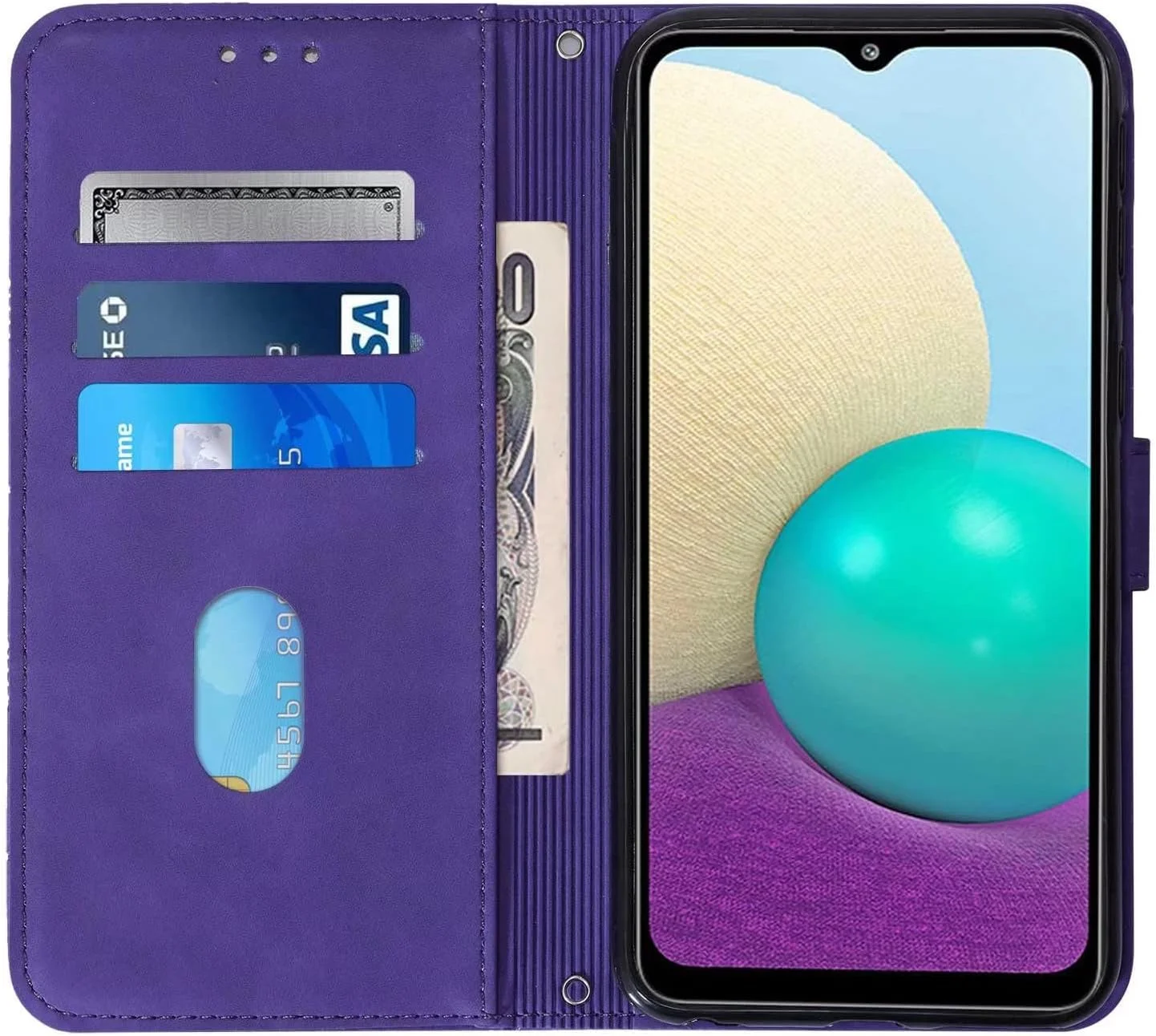 کاور گوشی RanTuo برای نوکیا XR30، دارای جای کارت، پایه نگهدارنده، TPU + چرم PU، کاور تاشو برای نوکیا XR30 (بنفش)