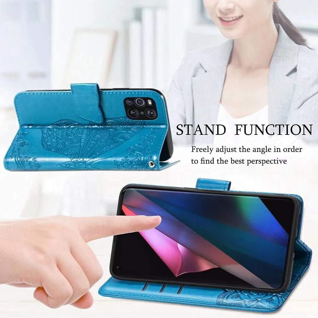 کاور گوشی نوکیا C300، دارای جای کارت، پایه نگهدارنده، TPU + چرم PU، کاور محافظ تاشو برای نوکیا C300 (آبی)