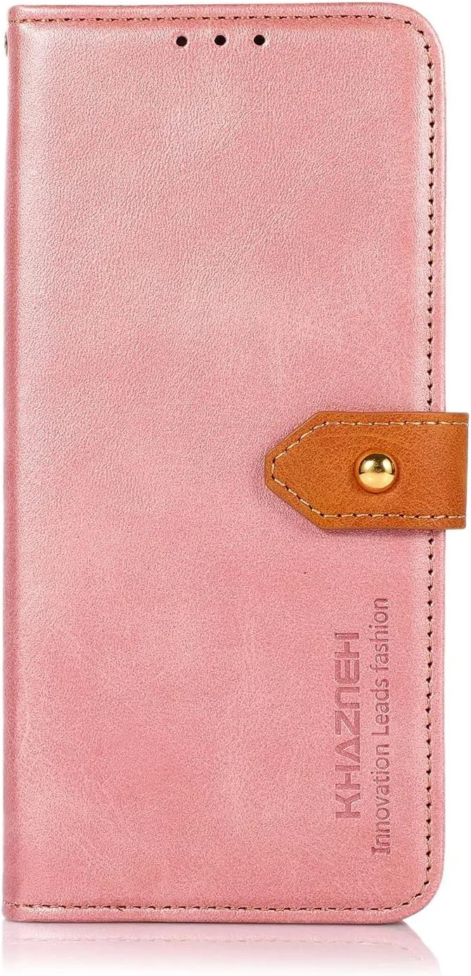 کاور گوشی RanTuo برای نوکیا G11، دارای جای کارت، پایه نگهدارنده، TPU + چرم PU، کاور محافظ تاشو برای نوکیا G11. (صورتی)