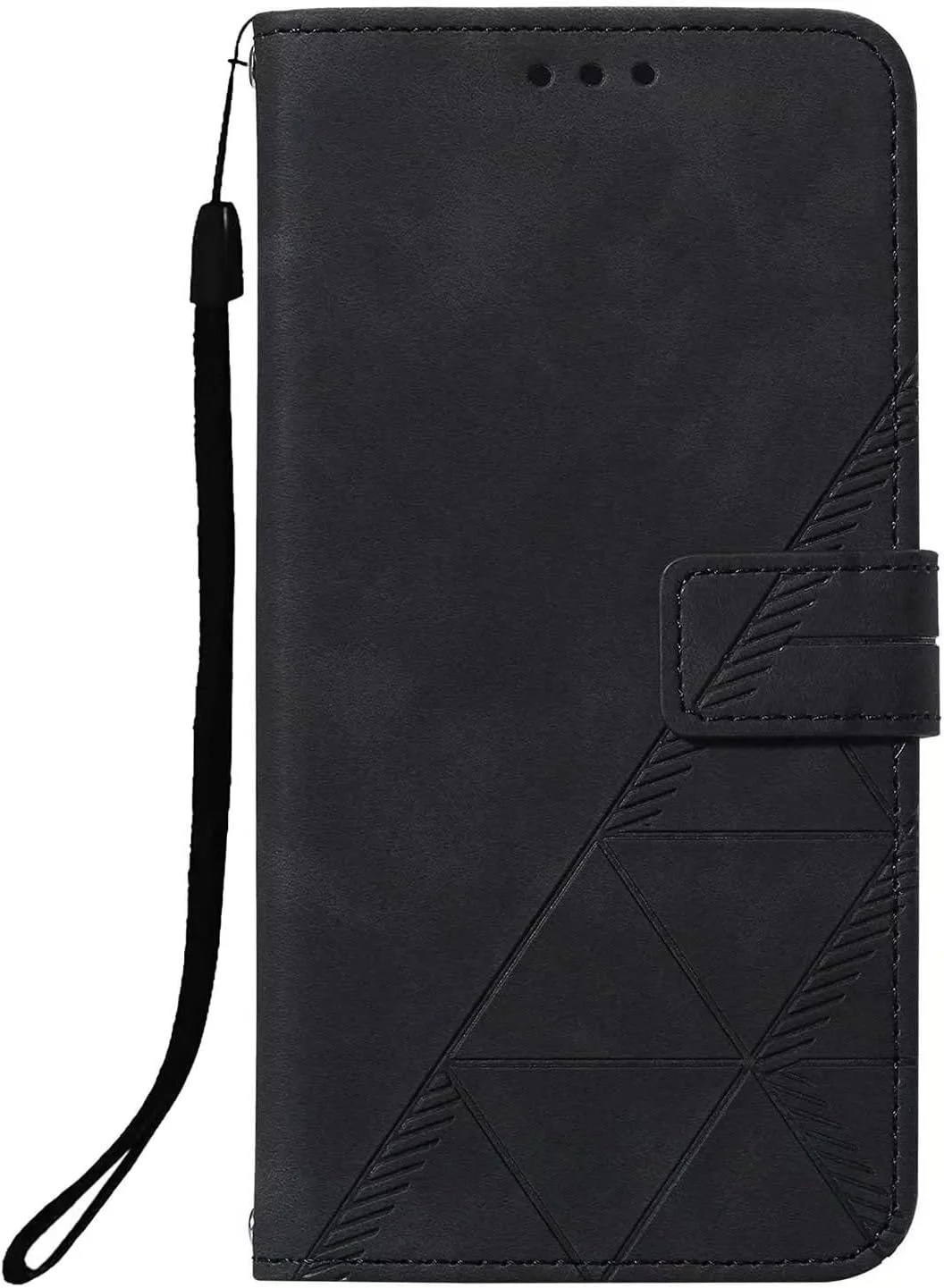 کاور گوشی RanTuo برای نوکیا C12، دارای جای کارت، پایه نگهدارنده، TPU + چرم PU، کاور محافظ تاشو برای نوکیا C12. (مشکی)