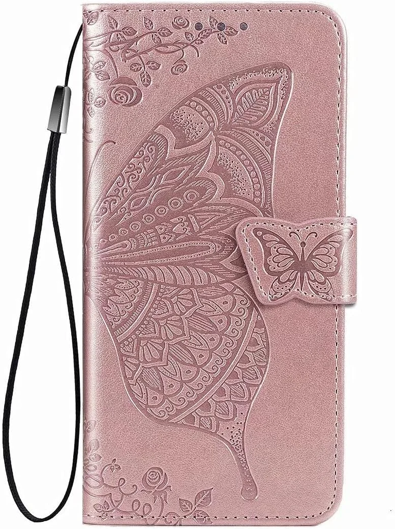 کاور گوشی RanTuo برای نوکیا XR21، دارای جای کارت، پایه نگهدارنده، TPU + چرم PU، کاور تاشو برای نوکیا XR21 (رزگلد)