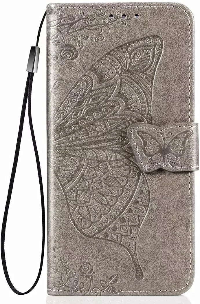 کاور گوشی RanTuo برای نوکیا X100، دارای جای کارت، پایه نگهدارنده، TPU + چرم PU، کاور محافظ تاشو برای نوکیا X100 (خاکستری)