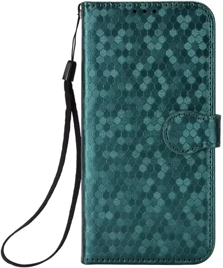 کاور گوشی نوکیا XR30، دارای جای کارت، پایه نگهدارنده، TPU + چرم PU، کاور محافظ تاشو برای نوکیا XR30 (سبز)