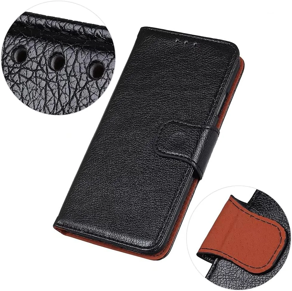 کاور گوشی RanTuo برای نوکیا XR21، دارای جای کارت، پایه نگهدارنده، TPU + چرم PU، کاور تاشو برای نوکیا XR21. (مشکی)