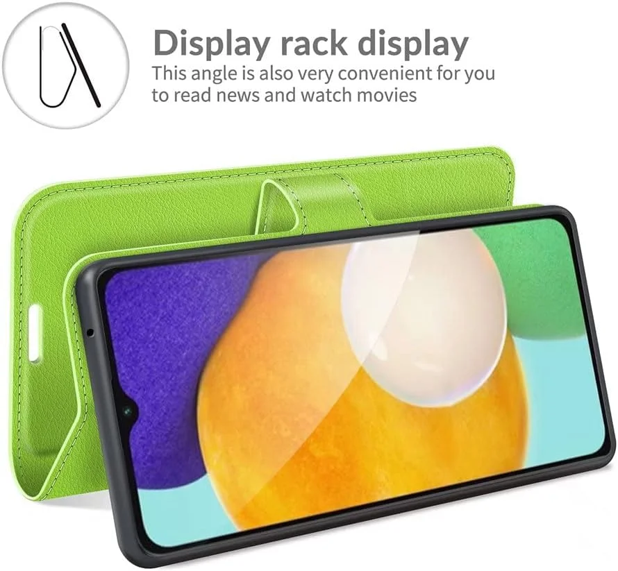 کاور گوشی RanTuo برای نوکیا G310، دارای جای کارت، پایه نگهدارنده، TPU + چرم PU، کاور محافظ تاشو برای نوکیا G310 (سبز)