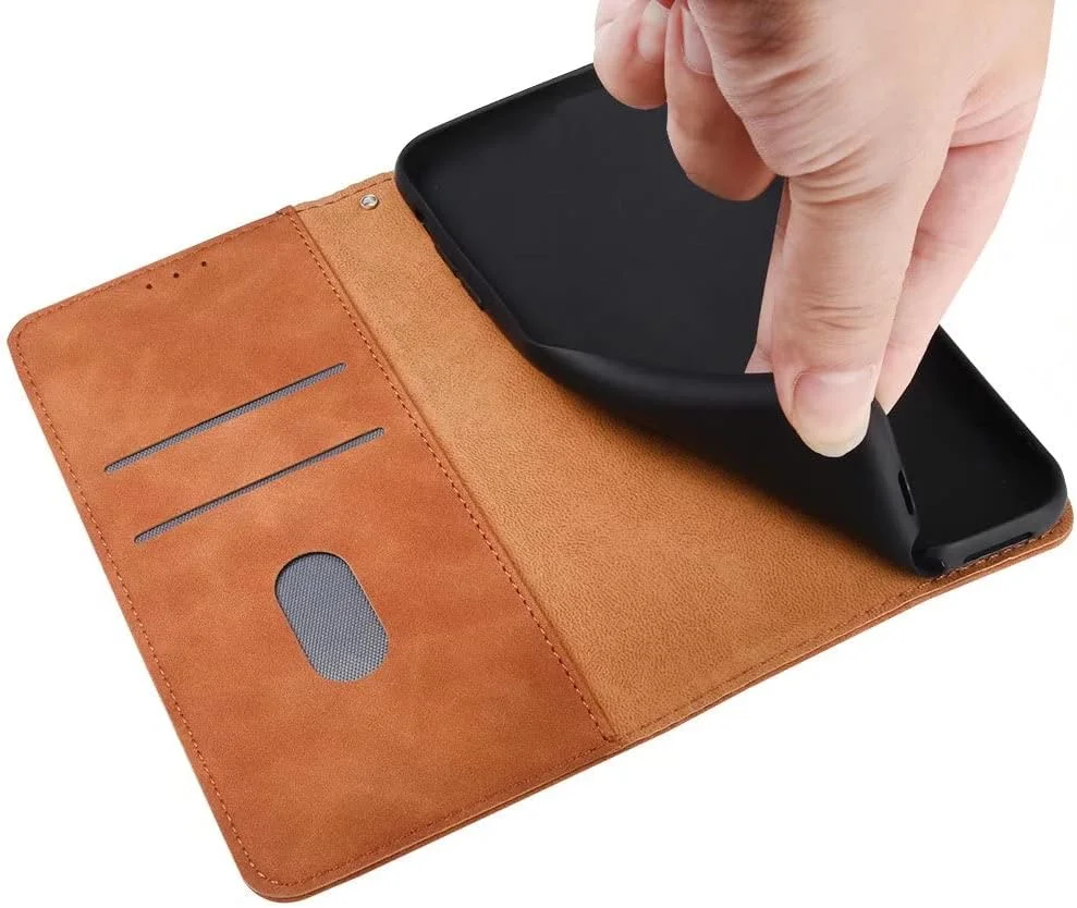 کاور گوشی نوکیا C22، دارای جای کارت، پایه نگهدارنده، TPU + چرم PU، کاور محافظ تاشو برای نوکیا C22. (زرد)