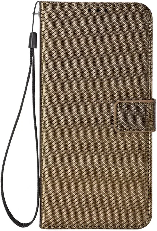 کاور گوشی RanTuo برای نوکیا XR30، دارای جای کارت، پایه نگهدارنده، TPU + چرم PU، کاور تاشو برای نوکیا XR30 (طلایی)